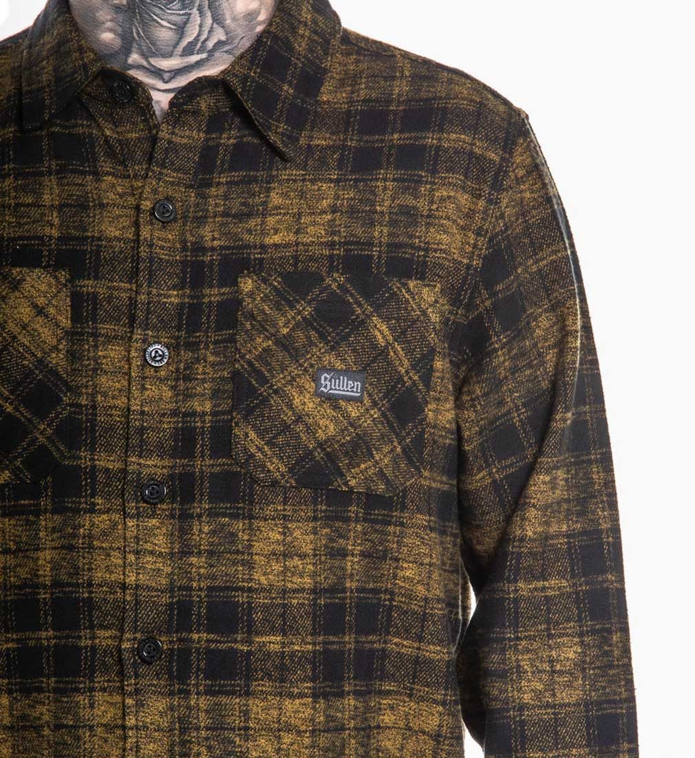 Sullen Clothing Langarmhemd Straton Flannel Shirt Holzfällerhemd Kariert Gelb