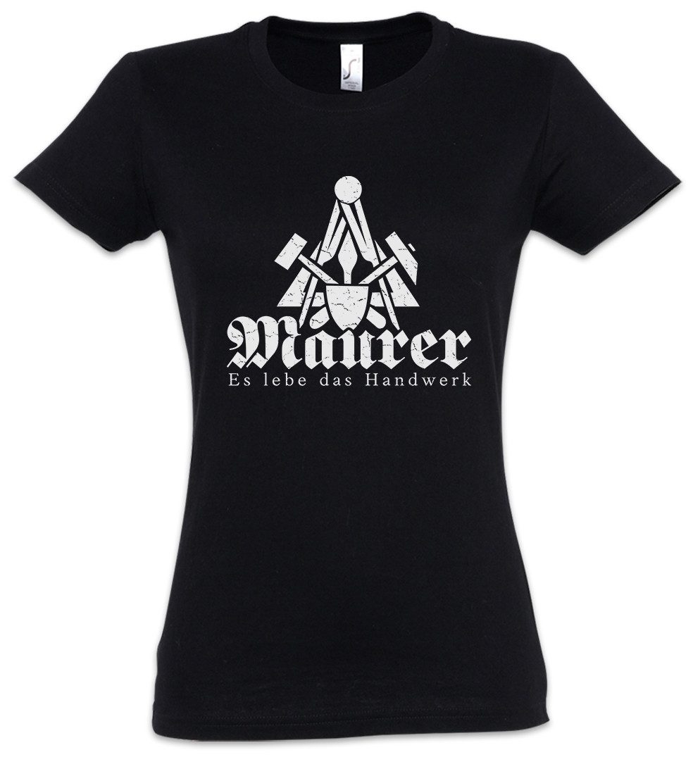 Print-Shirt Maurer Es Lebe Das Handwerk Damen T-Shirt Zunft Beruf Bauarbeiter Bau