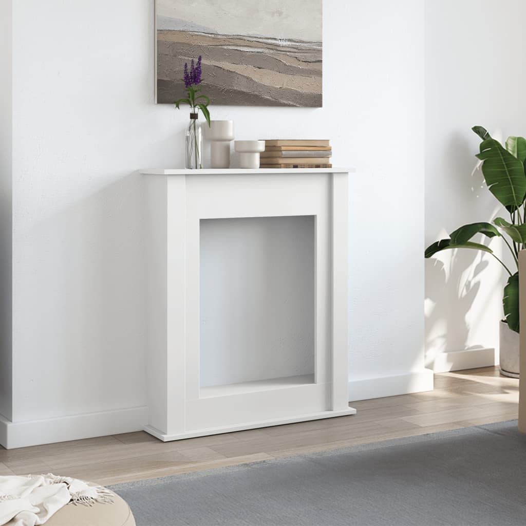 vidaXL Bodenschutzplatte NA Kaminumrandung Weiß 75x20x87,5 cm Spanplatte