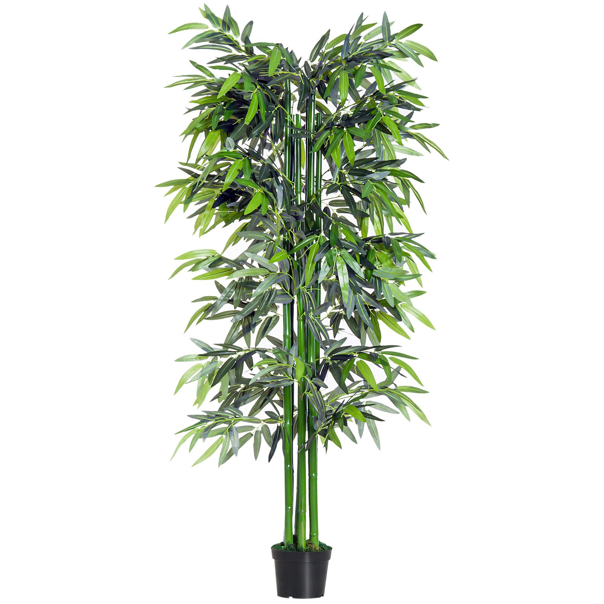 cm, 180 Bambus, künstliche Outsunny, Wohnzimmer, Kunstpflanze Höhe Schlafzimmer, für Pflanze Grün