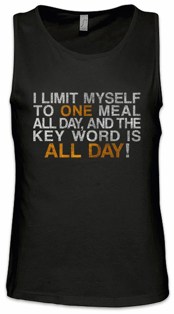 Urban Backwoods Tanktop One Meal All Day Ärmelloses T-Shirt Dick Dicker Stolz Übergewicht Pride Fat Large Big