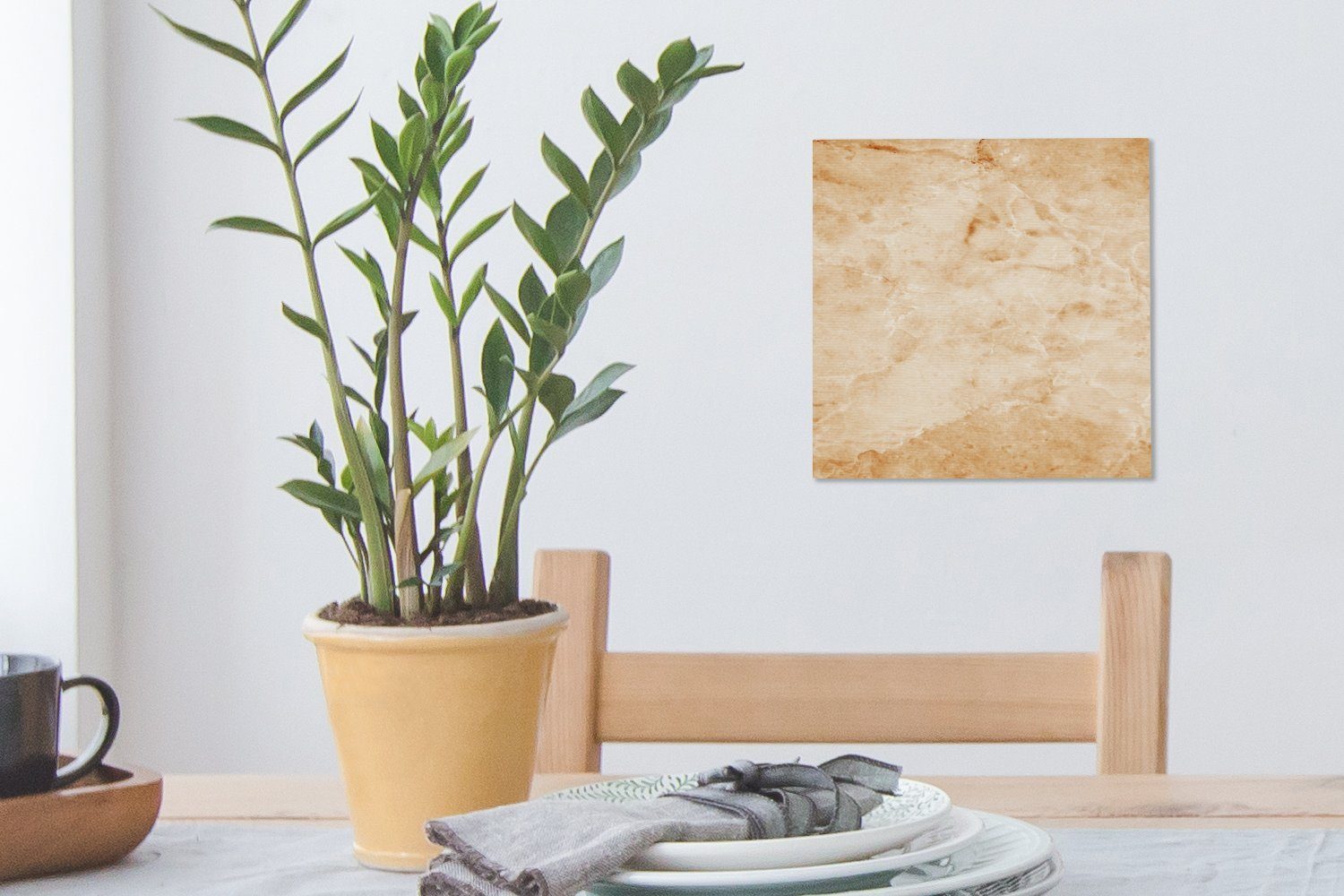 Marmor Wohnzimmer Leinwandbild OneMillionCanvasses® Sand Bilder - - Braun, (1 St), Schlafzimmer für Leinwand