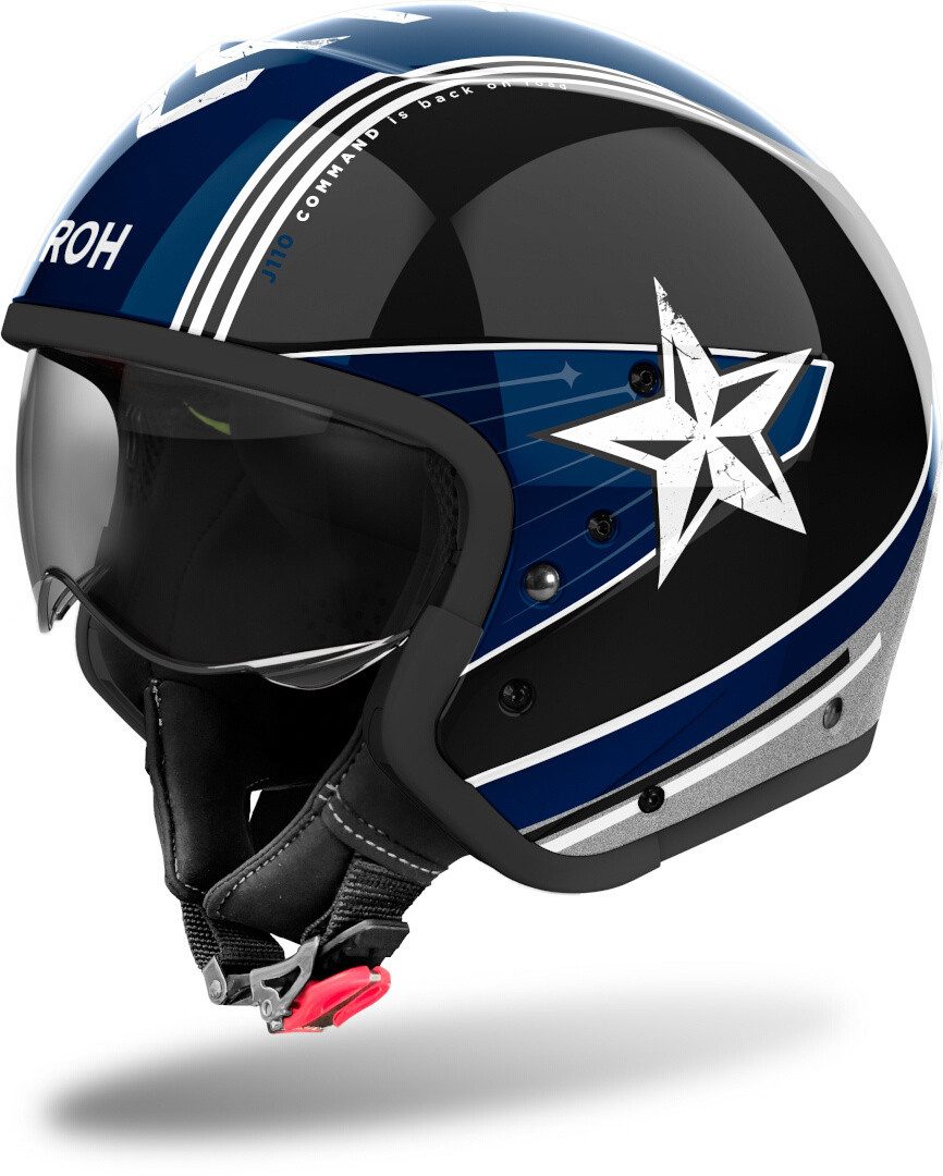 Airoh Motorradhelm J110 Command Jethelm, Bluetooth, Ratschenverschluss