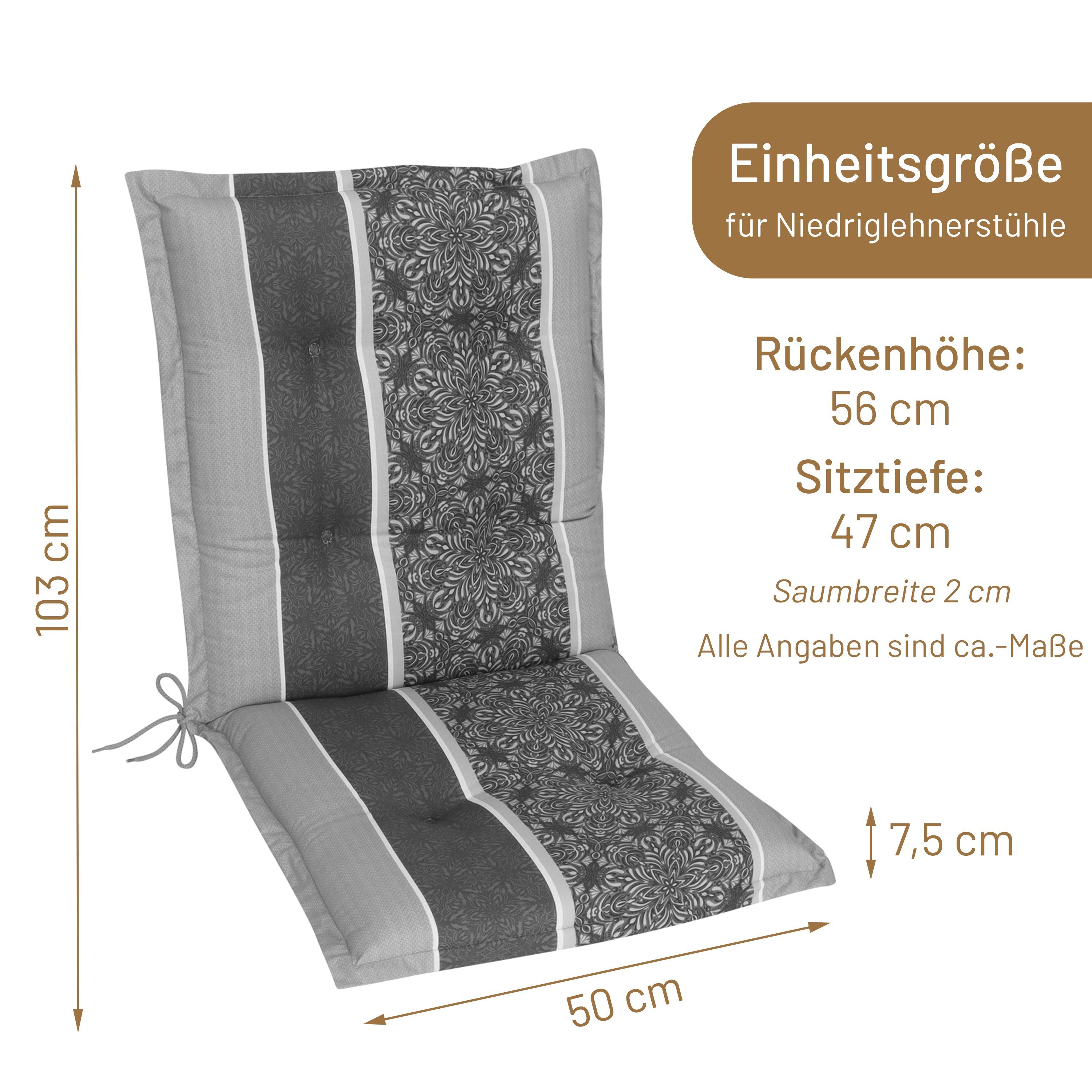 Herlag Polsterauflage Valeria, Niedriglehner 103x50x7,5cm, Design-Edition