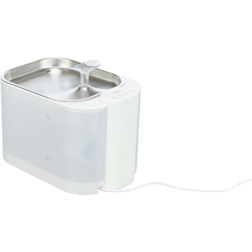 TRIXIE Hundekrawatte Aqua Square Trinkbrunnen für Hunde mit Bewegungserkennung und Edelstah, Kunststoff/ Edelstahl