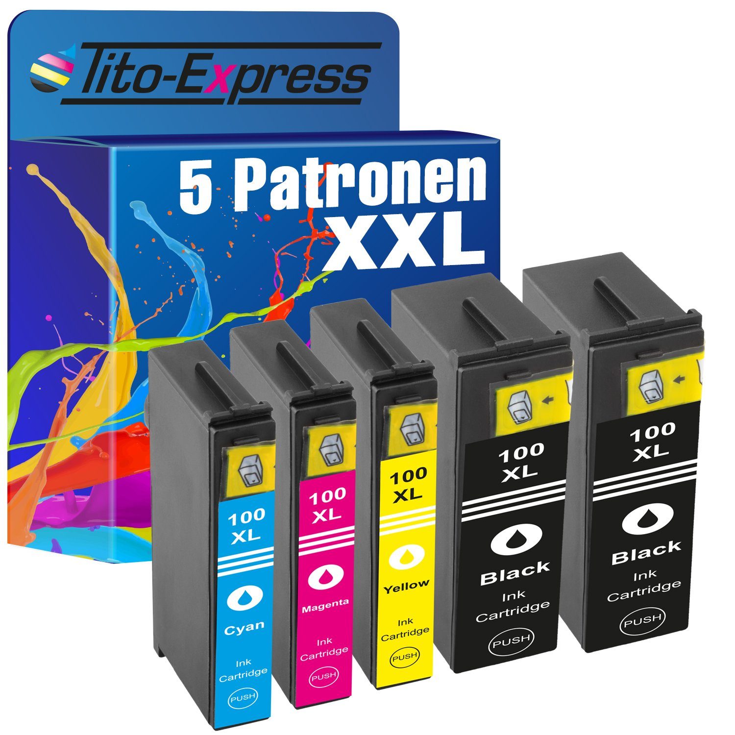 Tito-Express 5er Set Lexmark 100 S505 S816 S300 209 ersetzt 705 901 (für XL S305 100XL S815 S402 Pro 905) S605 Tintenpatrone 805 Lexmark