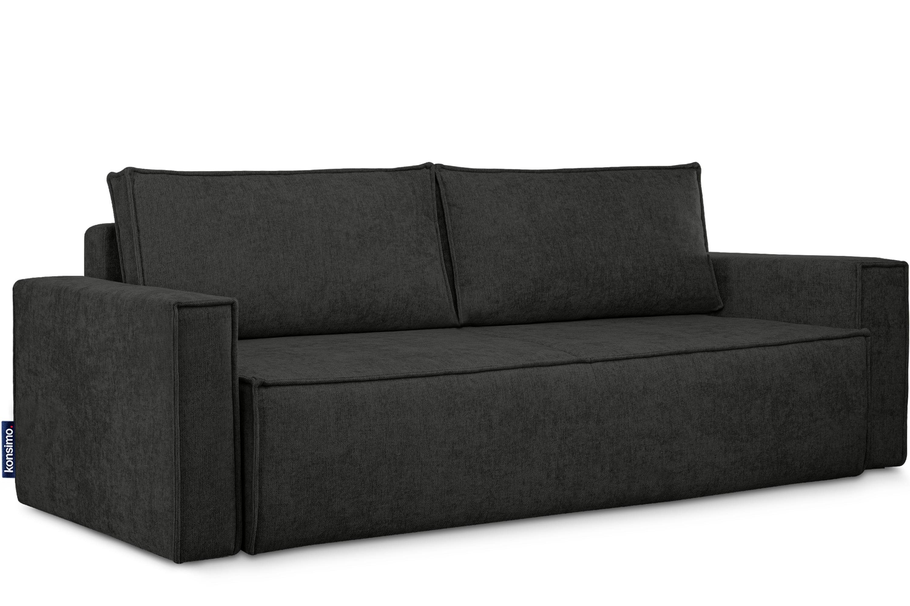 KONSIMO® 3-Sitzer NAPI Sofa mit Schlaffunktion & massivem Gestell, hergestellt in der EU, Couch für Dauerschläfer, mit Wellenunterfederung, Großer Bettkasten