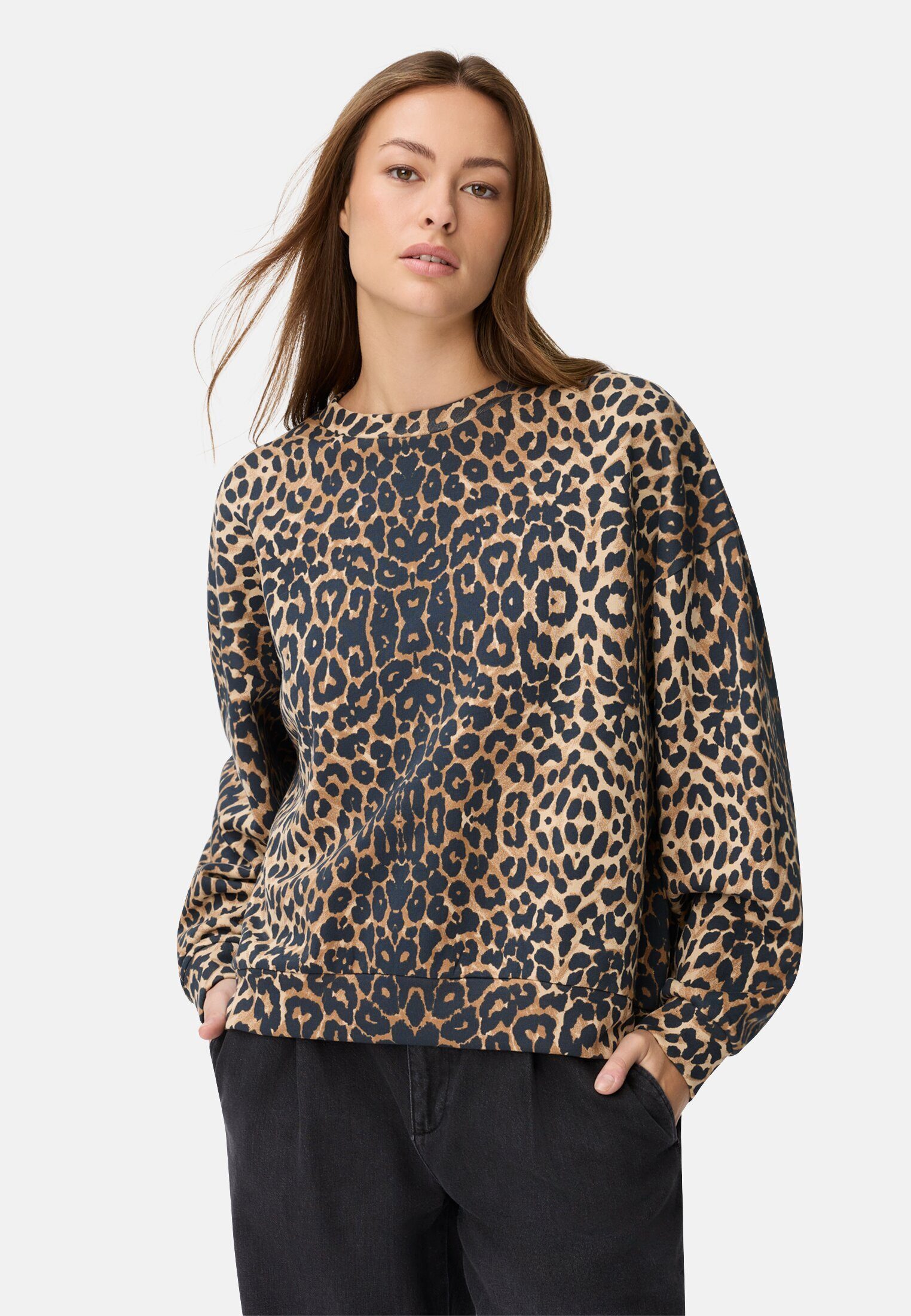 camel active Rundhalspullover aus reiner Baumwolle Langarm Rundhals Pullove günstig online kaufen