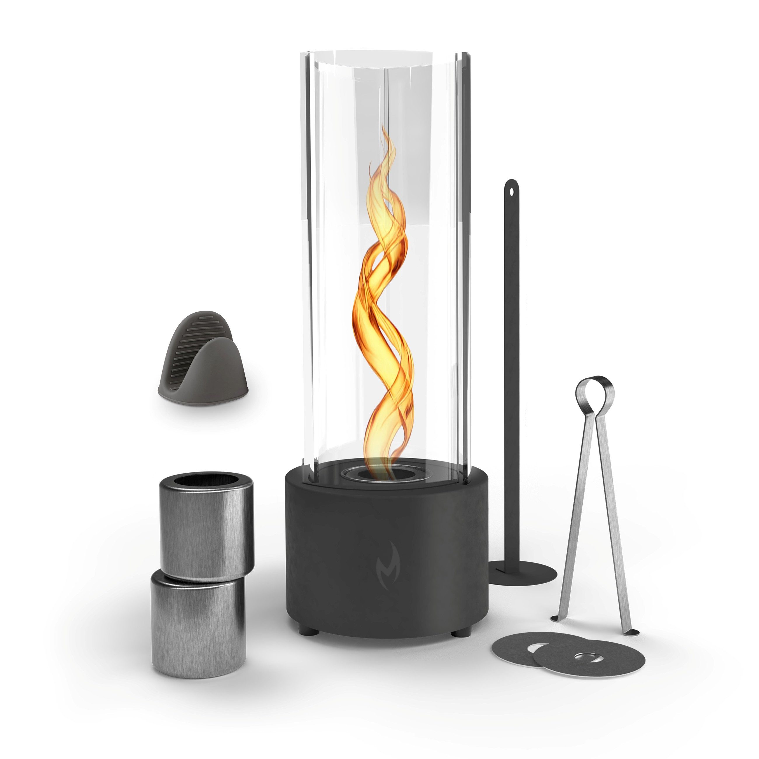 Monster24 Echtfeuer-Dekokamin Bio-Ethanol Tischkamin mit Tornado-Flamme für Indoor & Outdoor