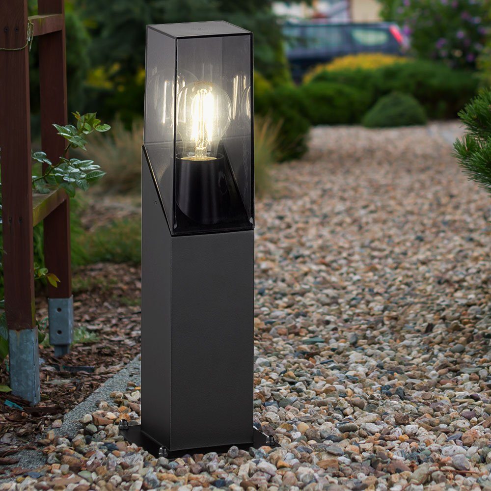 Garten WOFI Wegeleuchten Außen-Stehlampe, inklusive, E27 Leuchtmittel Außen nicht Pollerleuchte schwarz Aussenleuchten LED