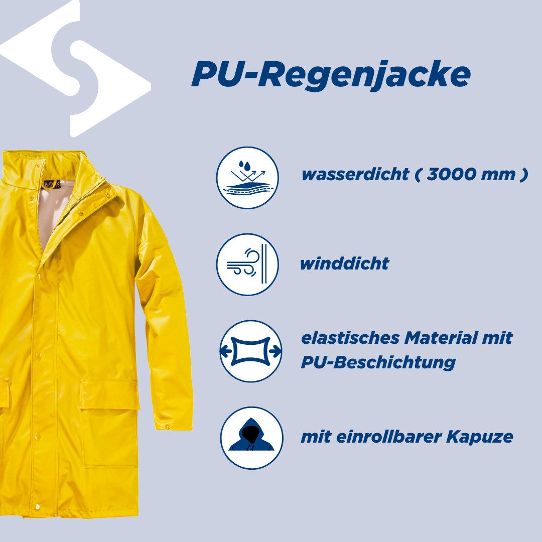 SCHEIBLER WORKWEAR Regenjacke PU wasserdicht und winddicht und strapazierfähig