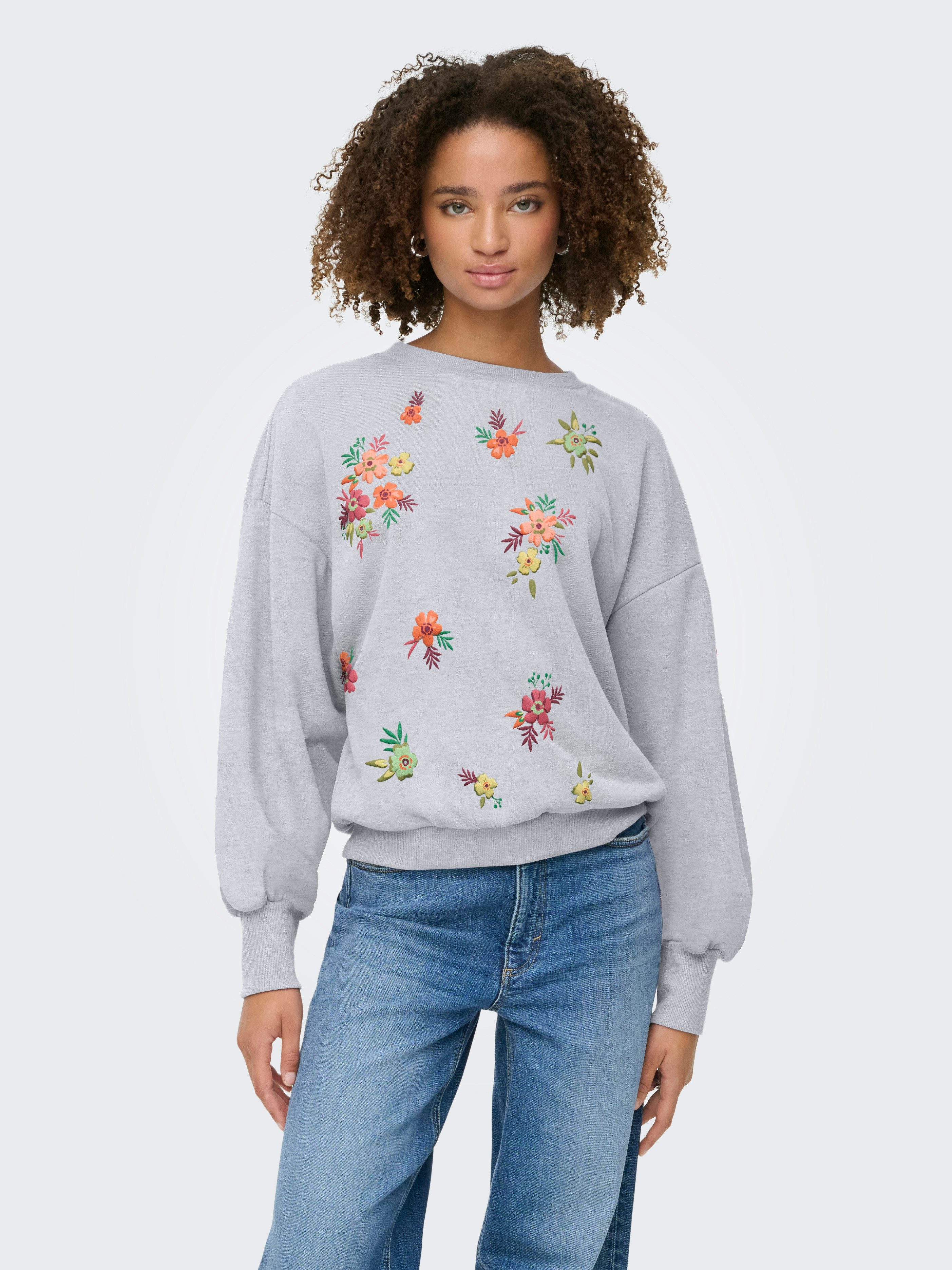 ONLY Sweatshirt ONLBROOKE L/S O-NECK FLOWER SWT günstig online kaufen