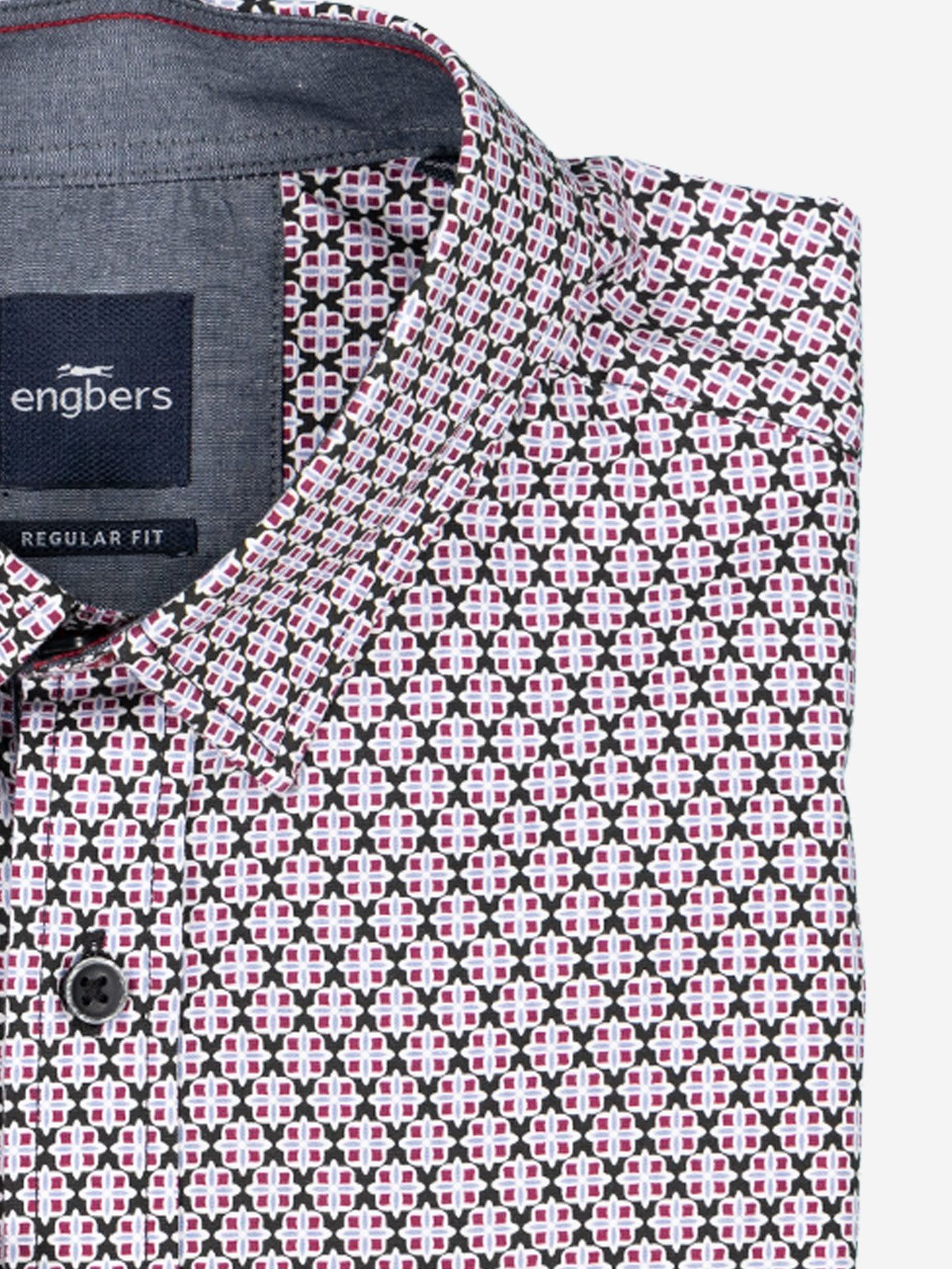 Engbers Langarmhemd engbers Herren Langarm-Hemd gemustert, Magenta günstig online kaufen