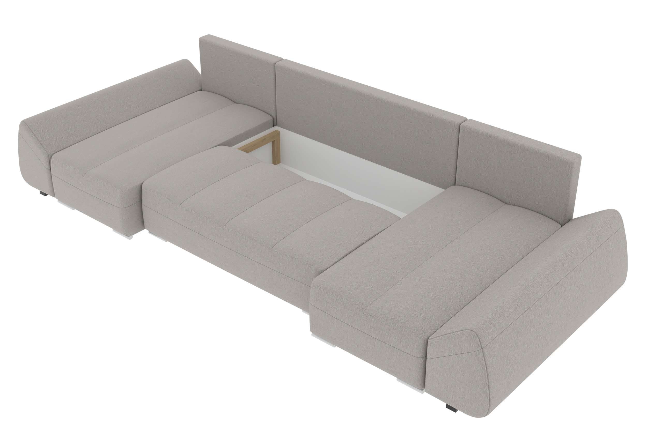 Stylefy Wohnlandschaft Madeira, U-Form, Eckcouch, mit Modern Design Bettfunktion, Sitzkomfort, Bettkasten, mit Sofa