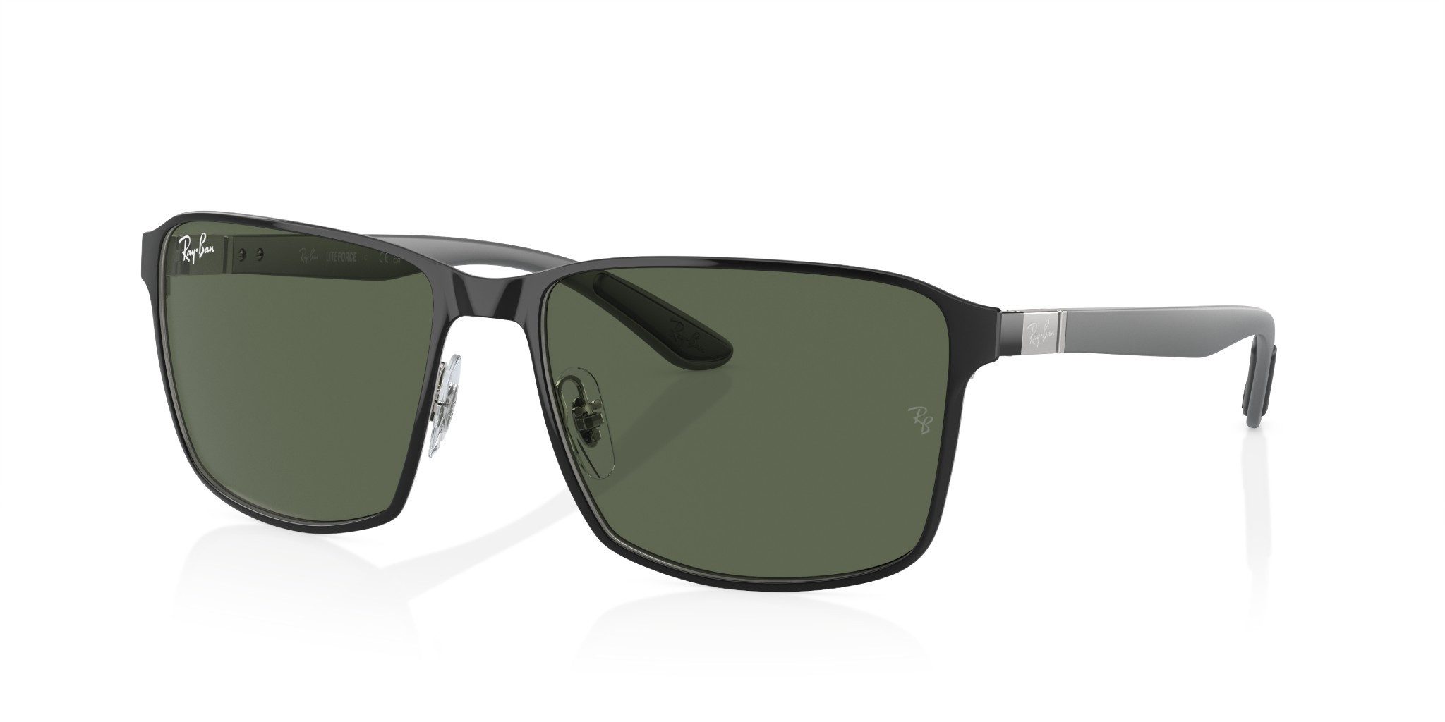 Ray-Ban Sonnenbrille RB3721 914471 (Glasfarbe: dunkelgrün) schwarz/silber - 1 Brille