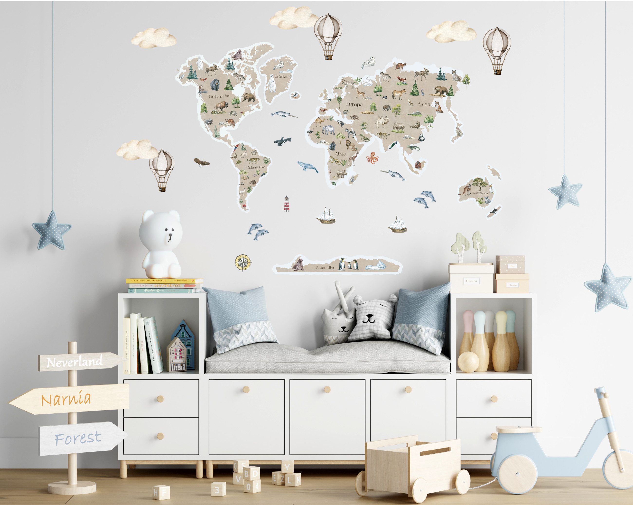 Olli&Elli.design Wandtattoo Weltkarte für Kinderzimmer mit günstig online kaufen