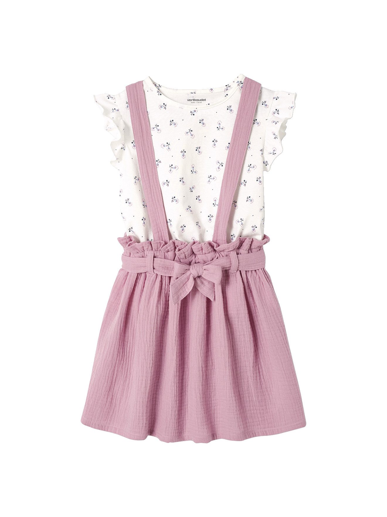 vertbaudet Kleid & Hose Mädchen-Set: T-Shirt + Rock