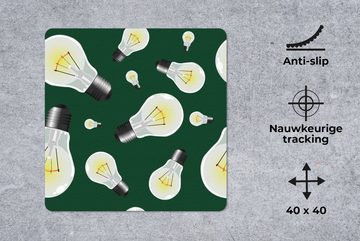 MuchoWow Gaming Mauspad Lampen - Muster - Licht (1-St), Mousepad mit Rutschfester Unterseite, Gaming, 40x40 cm, XXL, Großes