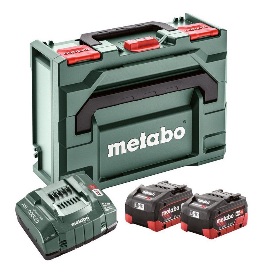metabo Akku Basis-Set Ah Akkuset 2 Starter-Set, 145 in x 5,5 MetaBOX LiHD
