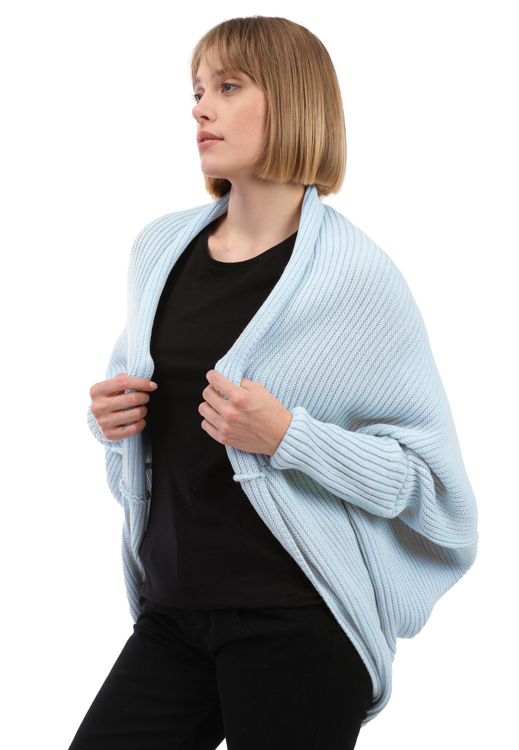 Felix Hardy Strickjacke Langärmelige Strickjacke aus Wollmischung mit Fledermausärmeln