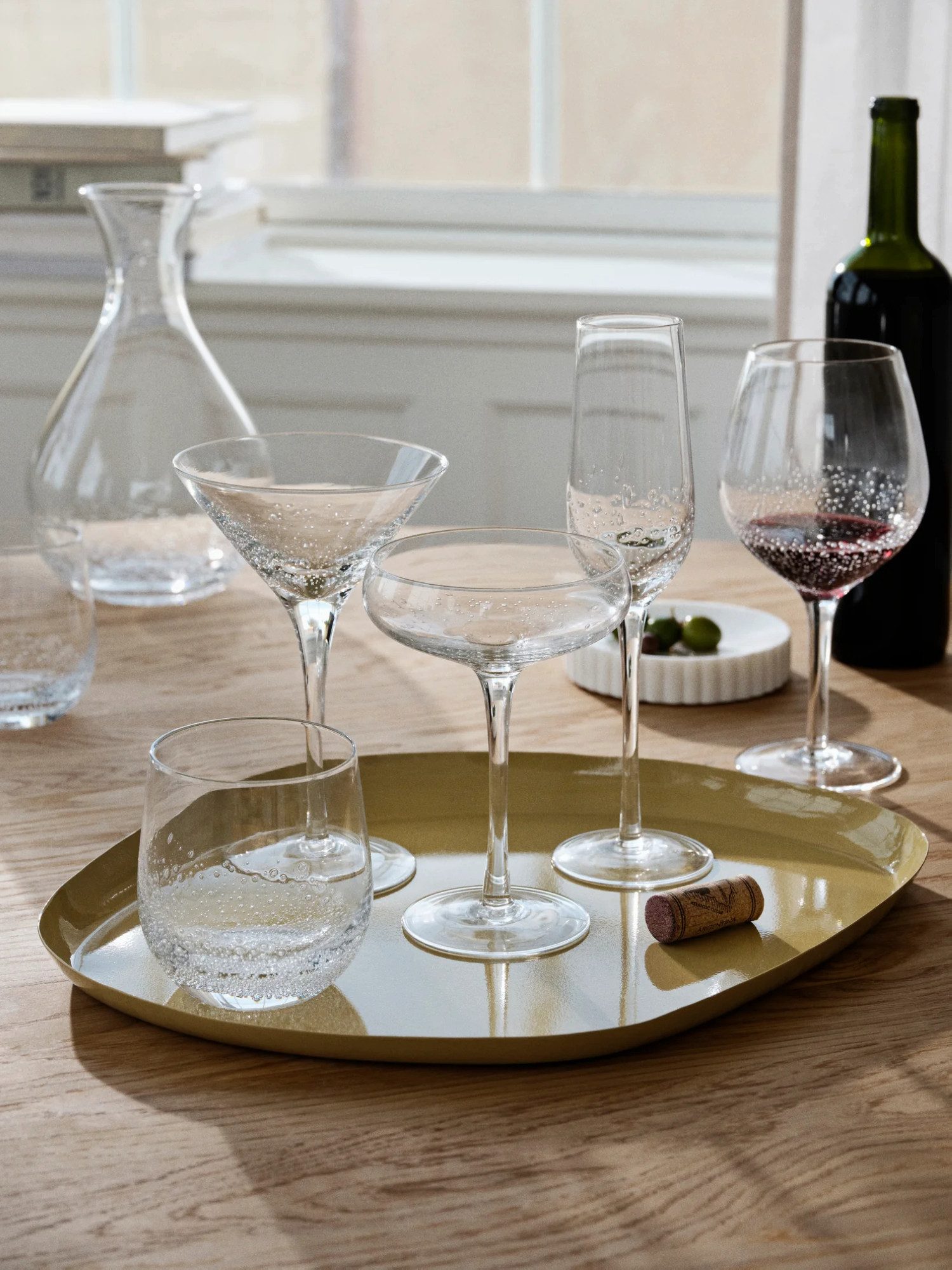 Broste Copenhagen Glas Broste Copenhagen Bubble Glas 35 cl Clear 4er Set, Mundgeblasenes Glas