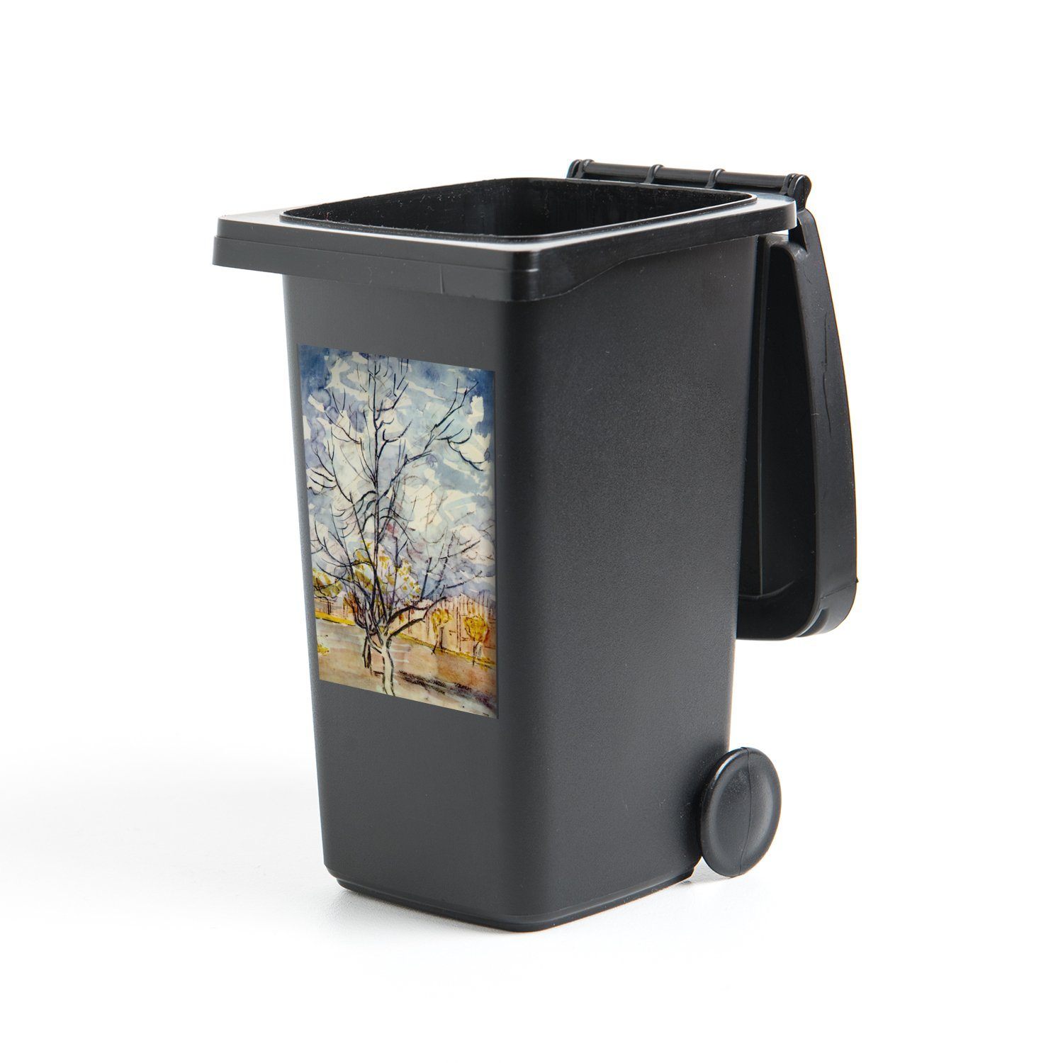 MuchoWow Wandsticker Rosa Pfirsichbäume - Vincent van Gogh (1 St), Mülleimer-aufkleber, Mülltonne, Sticker, Container, Abfalbehälter
