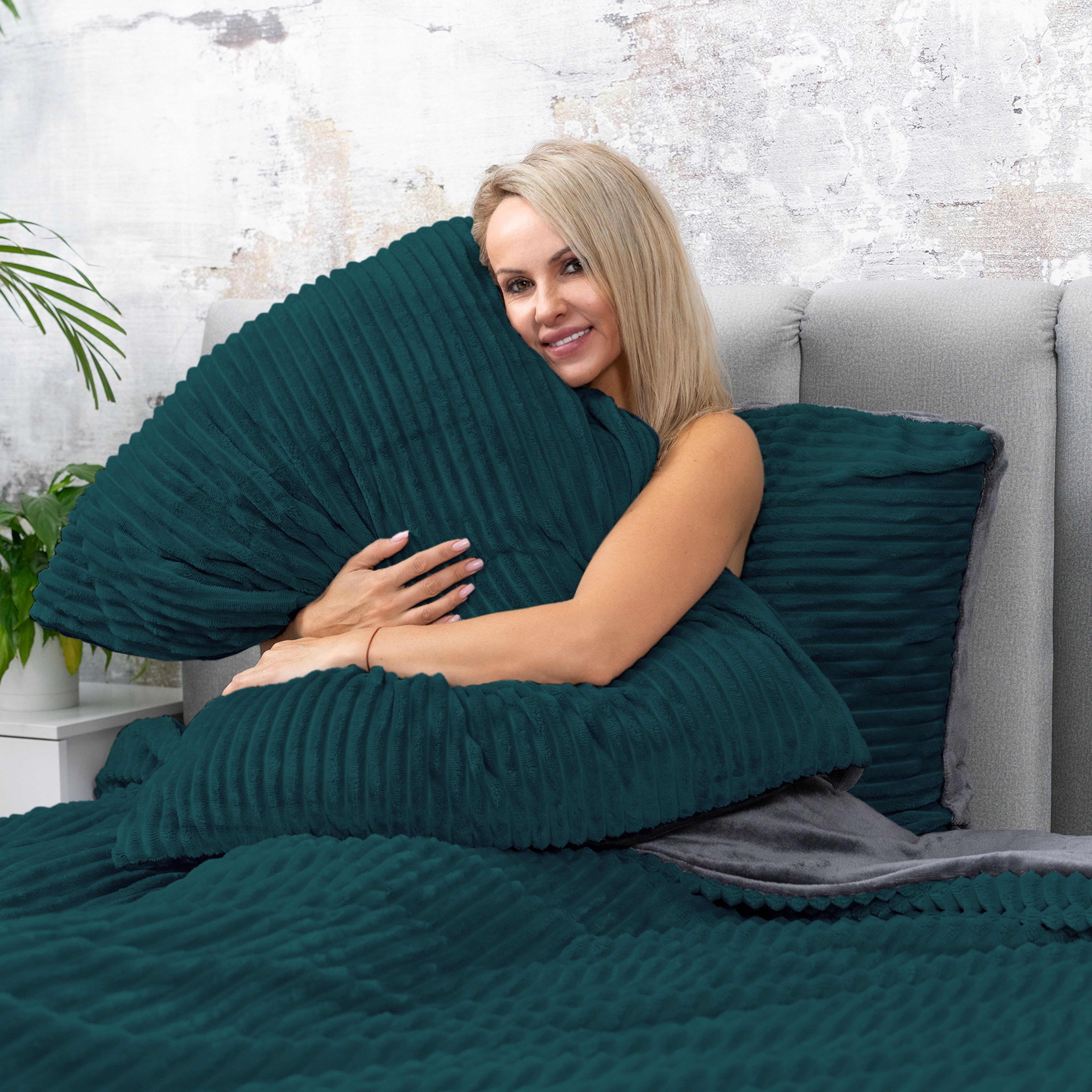 One Home Bettwäsche Winter Cashmere Touch Cord Optik, Fleece, 3 teilig, kuschelig flauschig warmes weiches Flanell Teddy Plüsch