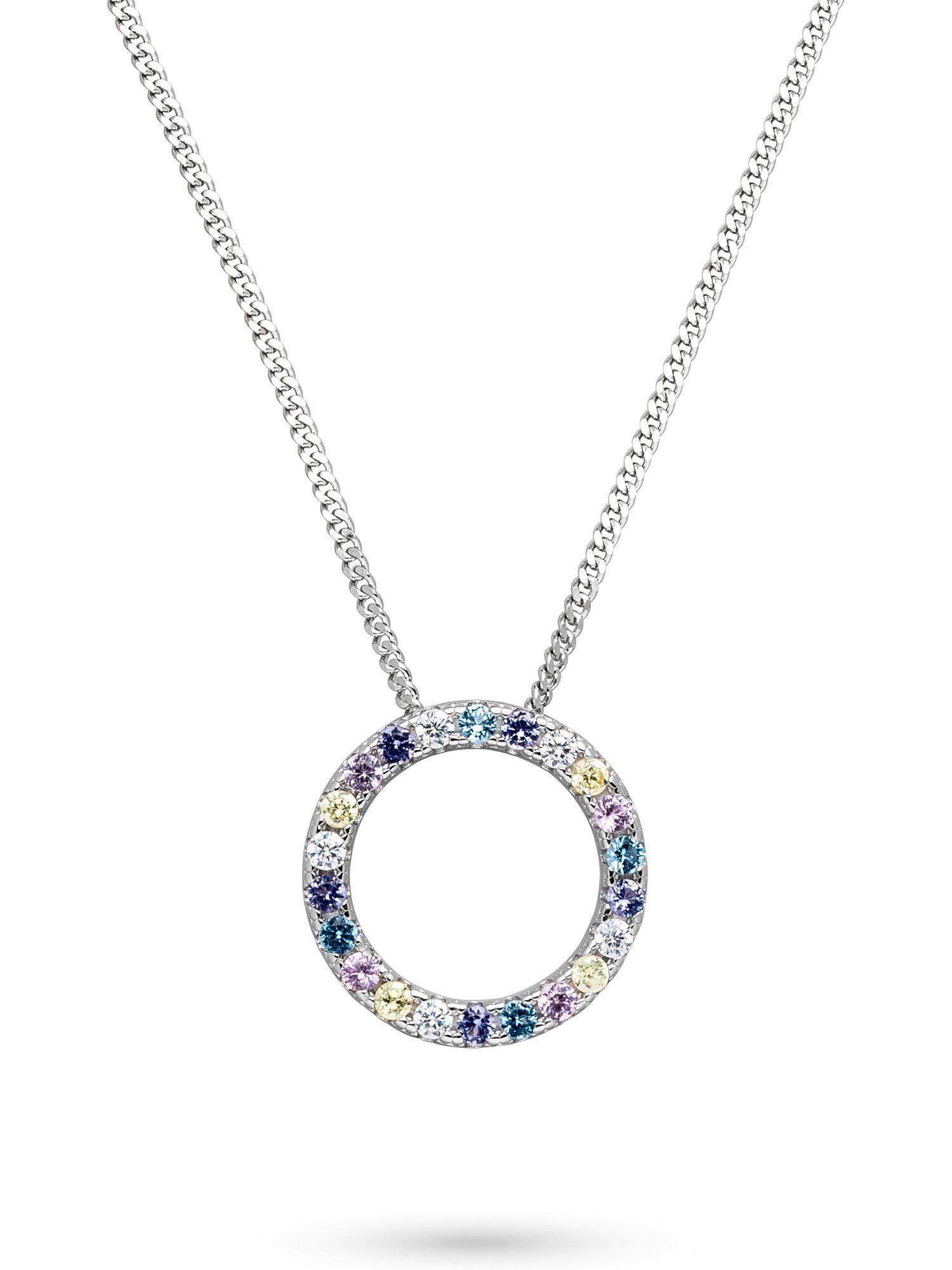 s.Oliver Silberkette S.Oliver Damen-Kette Edelstahl 22 Zirkonia