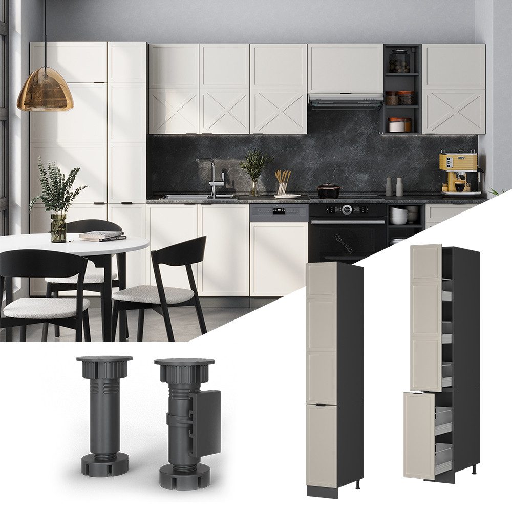 Vicco Hochschrank Fame-Line, GrauBeige/Anthrazit, 30 cm günstig online kaufen