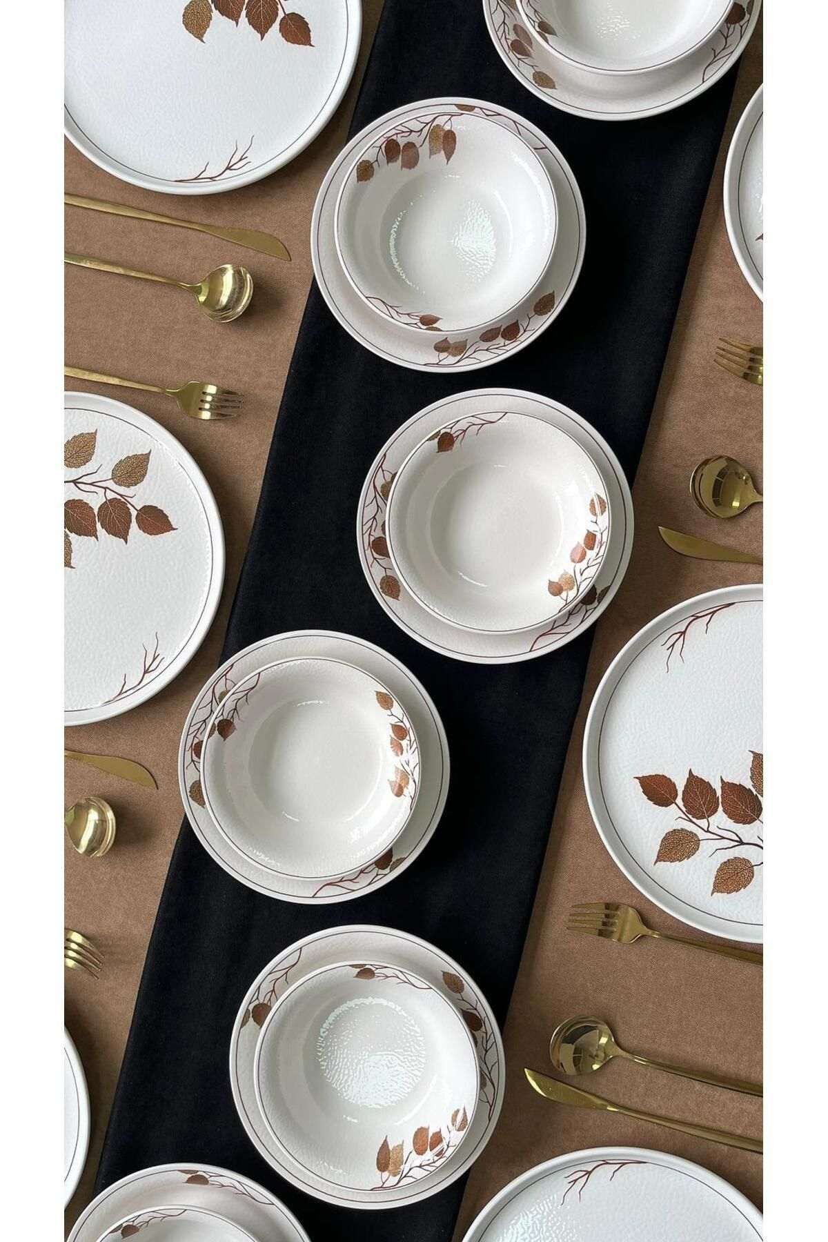 Hermia Concept Geschirr-Set Romantisch (18-tlg), 6 Personen, Keramik, Mikrowellengeeignet, Spülmaschinengeeignet