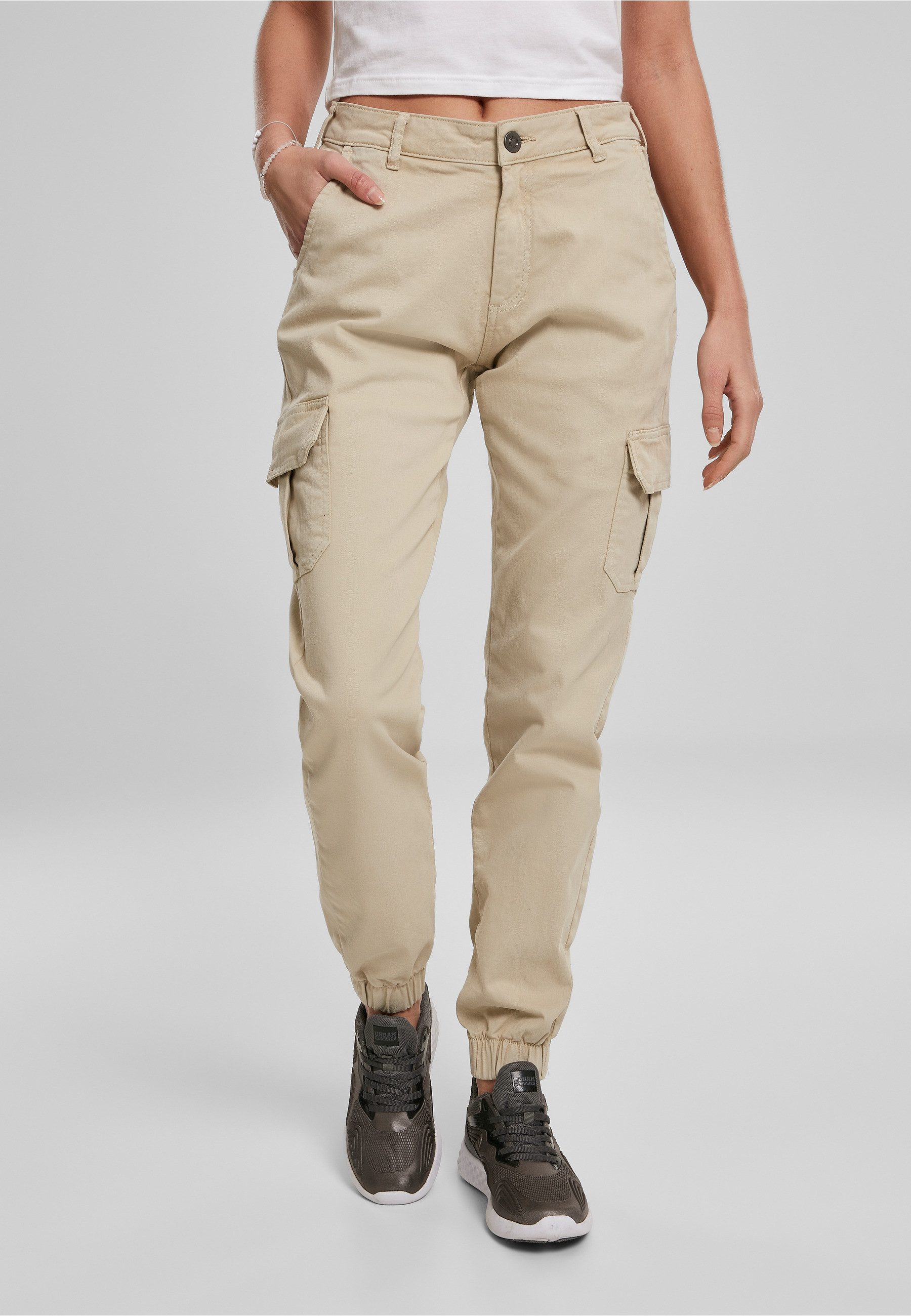 URBAN CLASSICS Cargohose Urban Classics Damen Ladies High Waist Cargo Pants (1-tlg)