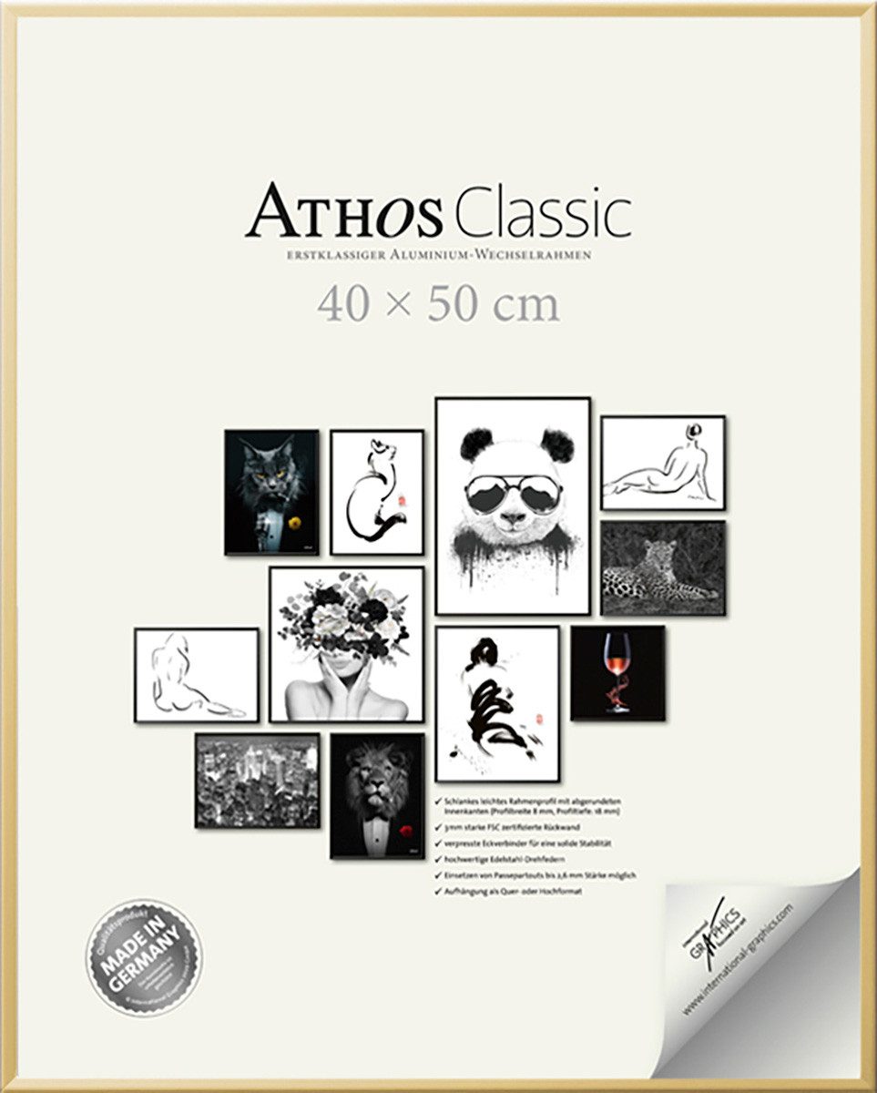International Graphics 2020 GmbH Bilderrahmen Athos Classic+, Aluminium, Made in Germany, Wechselrahmen, Fotorahmen