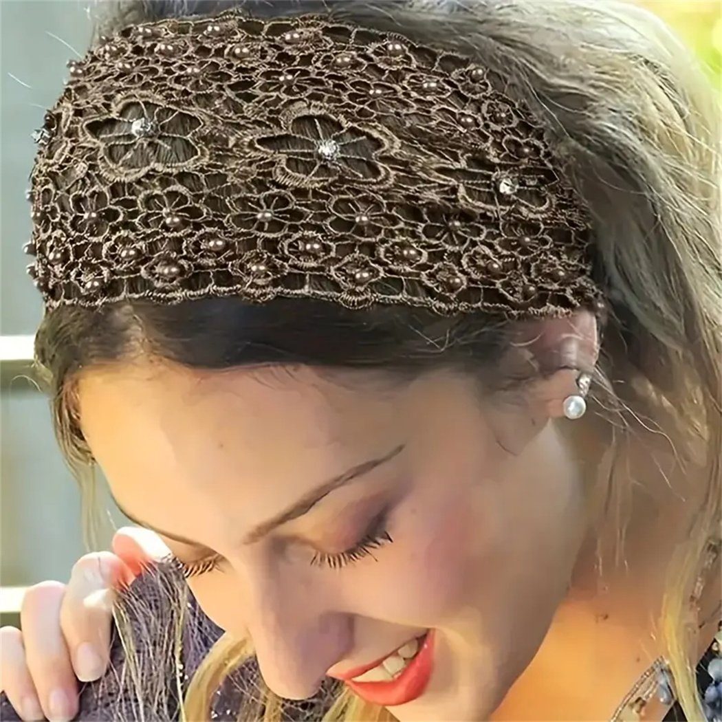 Frauen Haarschmuck, Blume Haarband Hollow Muster Elegante Out DAYUT 3-tlg. Spitze Stirnband