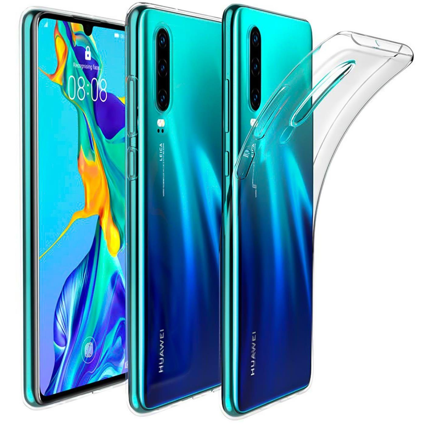 CoolGadget Handyhülle Transparent Ultra Slim Case für Huawei P30 6,1 Zoll, Silikon Hülle Dünne Schutzhülle für Huawei P30 Hülle
