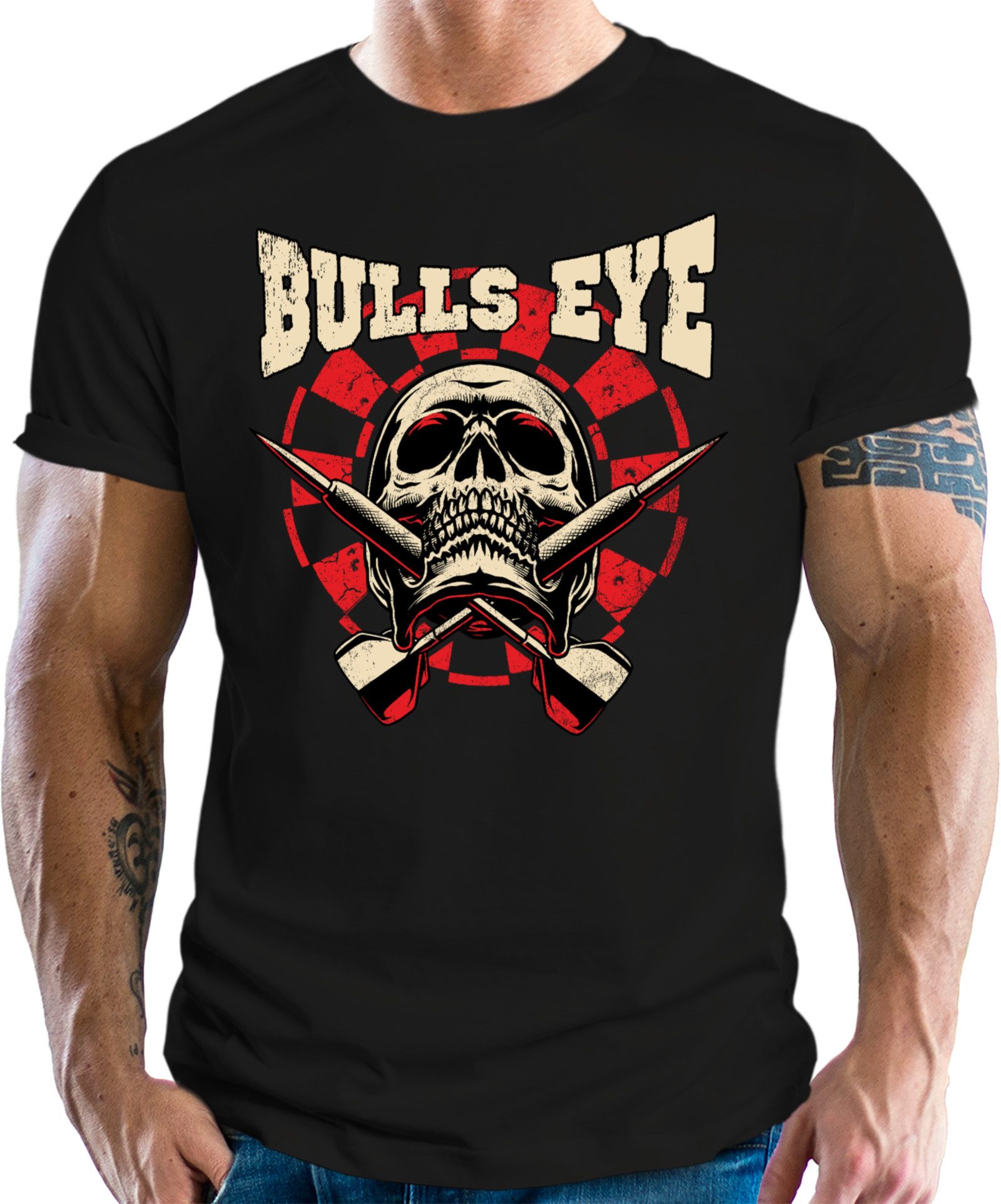 LOBO NEGRO® T-Shirt für Dartspieler und Fans: Bulls Eye