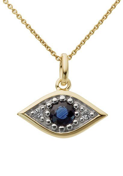 Firetti Kettenanhänger Schmuck Geschenk Gold 333 Halsschmuck Кулон Halskette Auge, mit Saphir - mit Brillanten