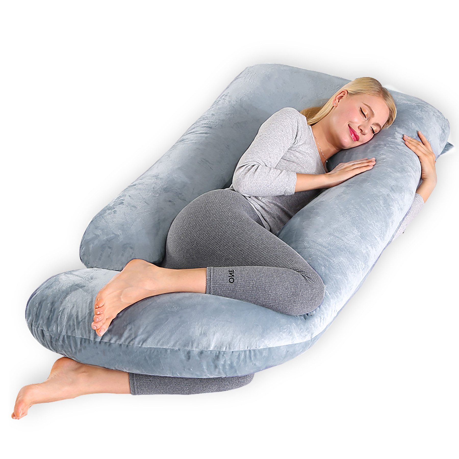 CALIYO Seitenschläferkissen Stillkissen, J-förmiges Schwangerschaftskissen günstig online kaufen