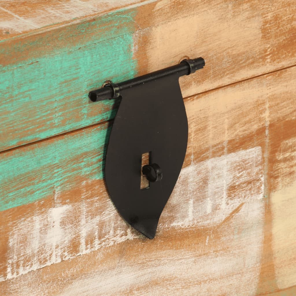 vidaXL Truhe Altholz bunt Truhe Aufbewahrungsbox Schatzkiste Holzkiste mit Deckel S