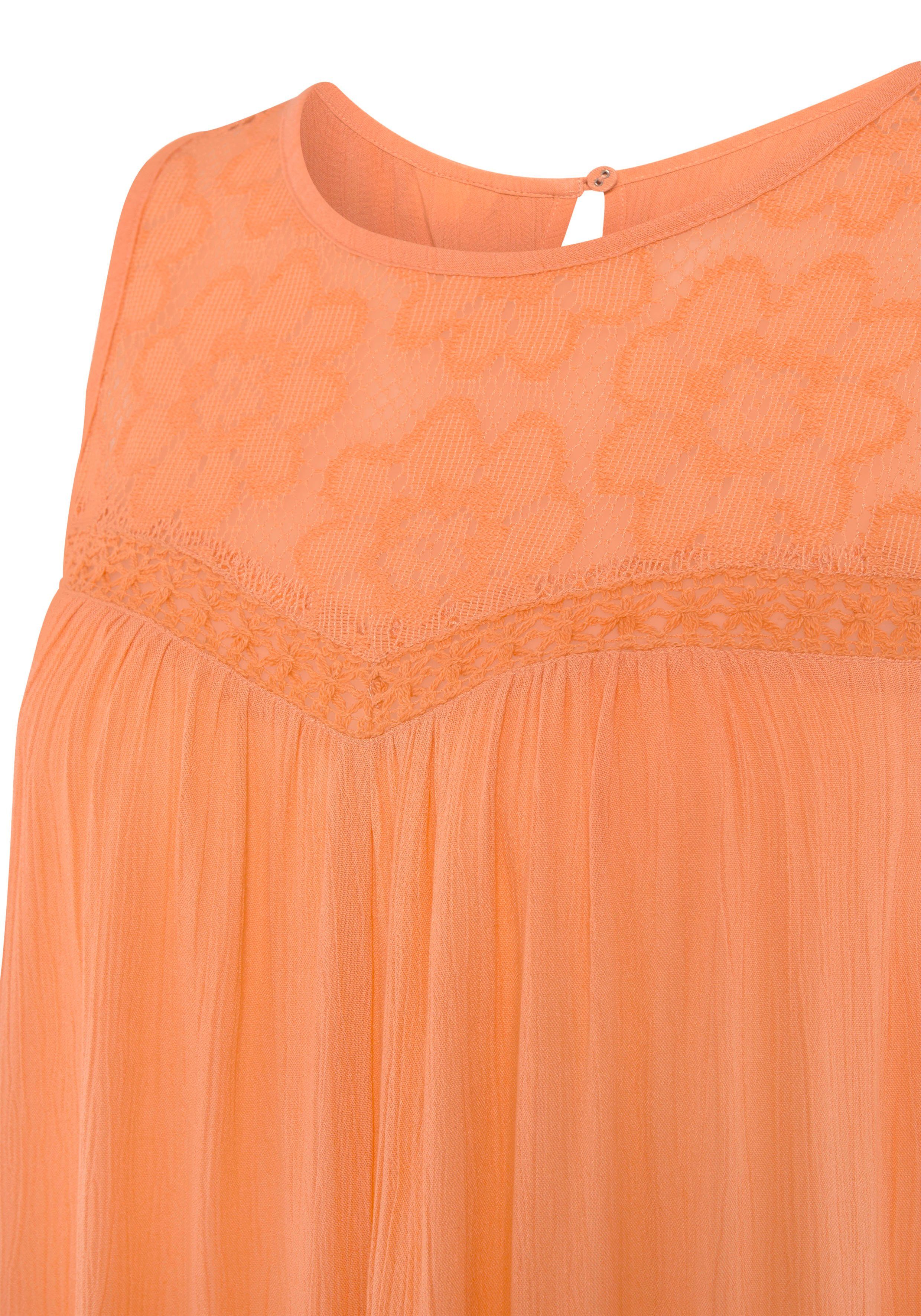Buffalo Crepebluse mit Spitzeneinsatz im Boho-Stil leichtes Blusentop, luftige gekreppte Viskose, locker figurumspielend – Bild 5 von 5