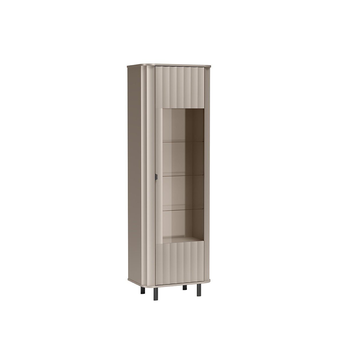 Masseno Glasvitrine Vitrinenschrank MODERNO 200 x 65,3 cm gelb