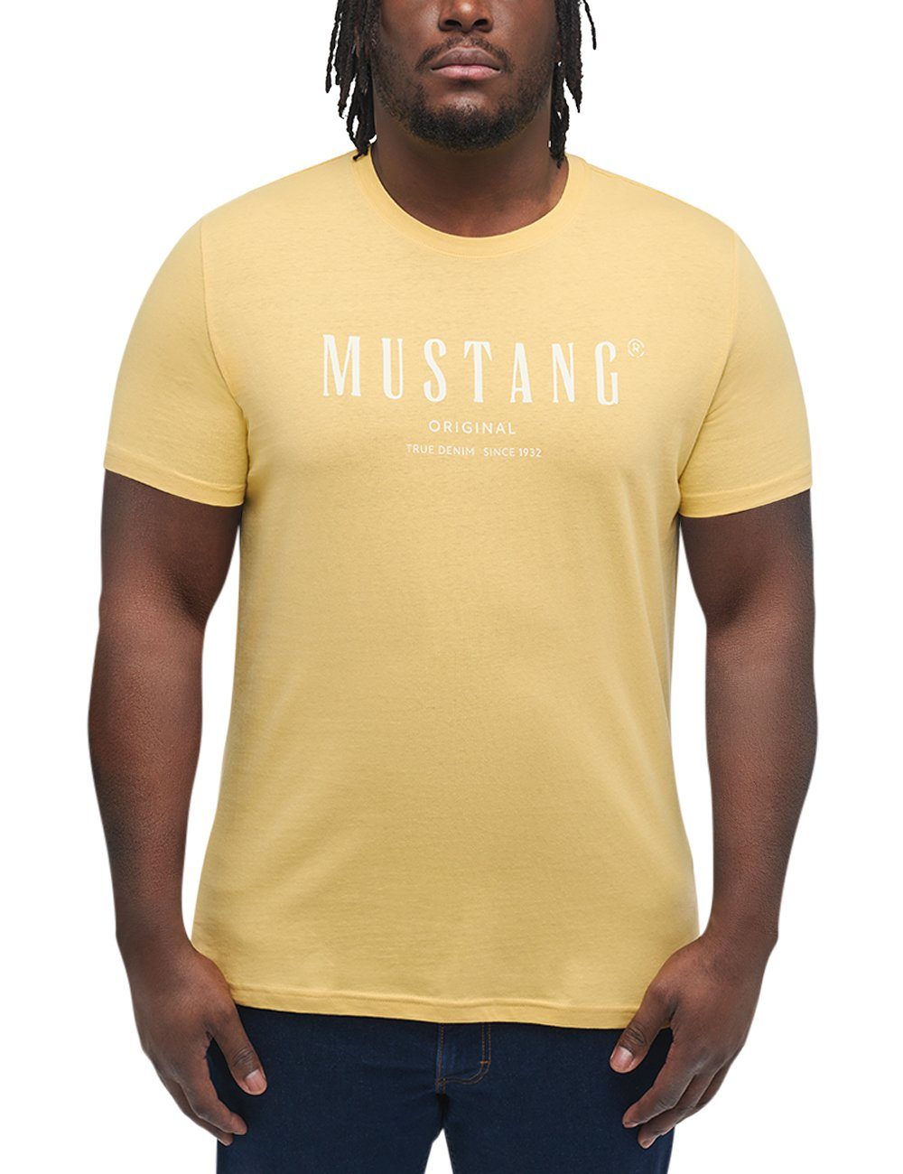 MUSTANG Kurzarmshirt T-Shirt Mustang gelb