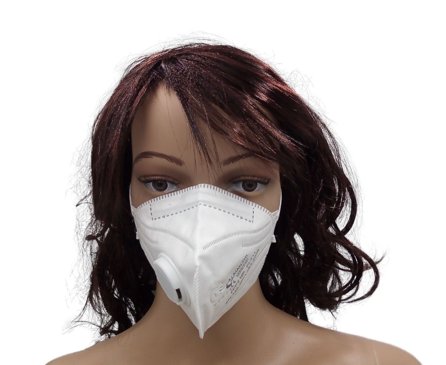 BURI Verkleidungsmaske 1x Faltmaske mit Ventil Mundschutz FFP2 NR Schutzmaske
