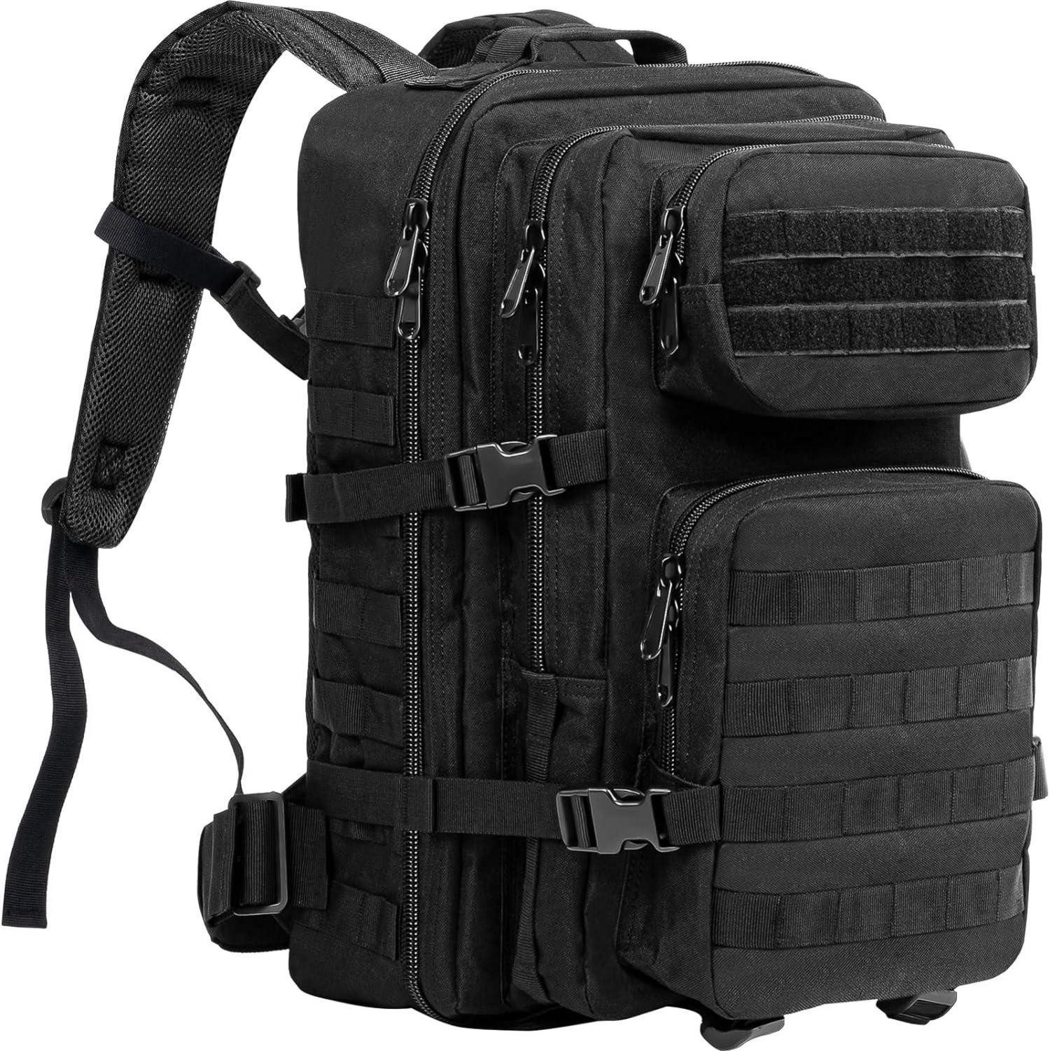 Trekkingrucksack Taktischer Rucksack 40L Militär Assault Pack Schwarz