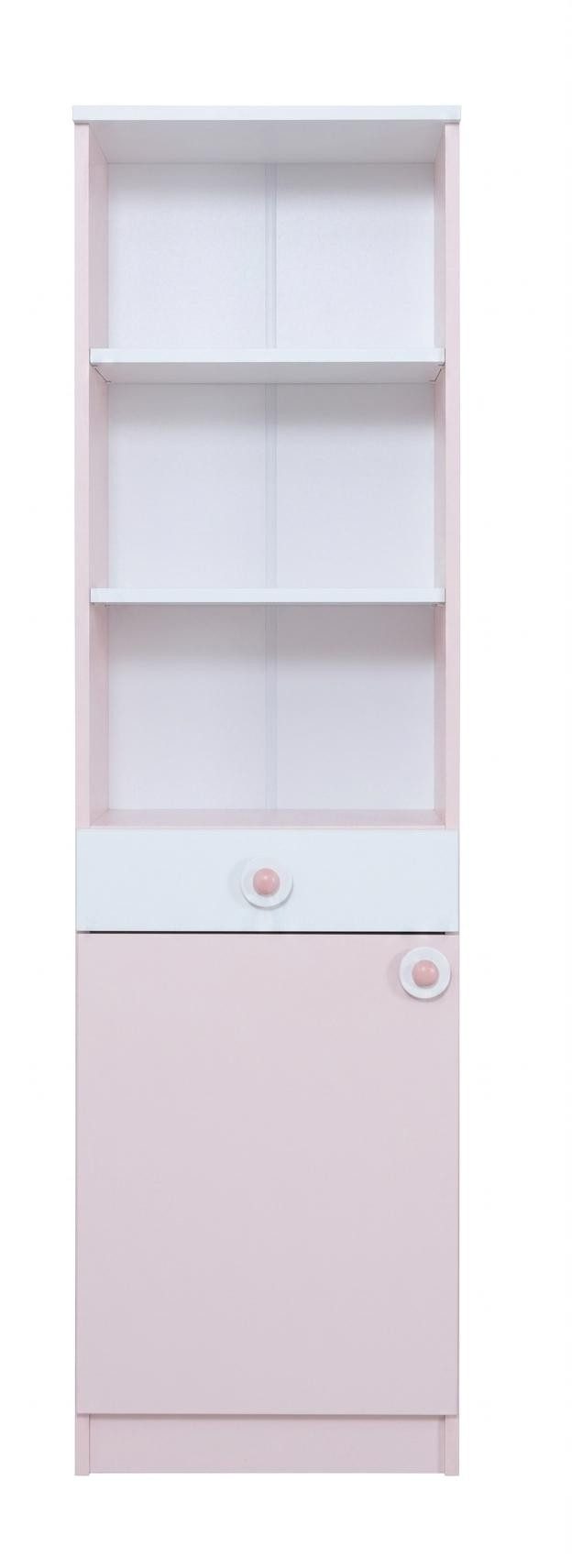 Xlmoebel Bücherregal Modernes weiß-rosa Bücherregal Regale Jugendzimmer Mädchen, 1-tlg.