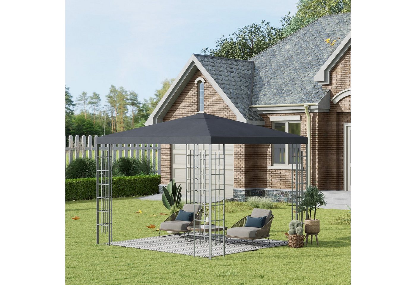 Thumbnail - Outsunny Pavillon Gartenpavillon, Festzelt, Partyzelt, mit 4 Seitenteilen, (Gartenzelt, Gartenpavillon), für Garten, Bal...