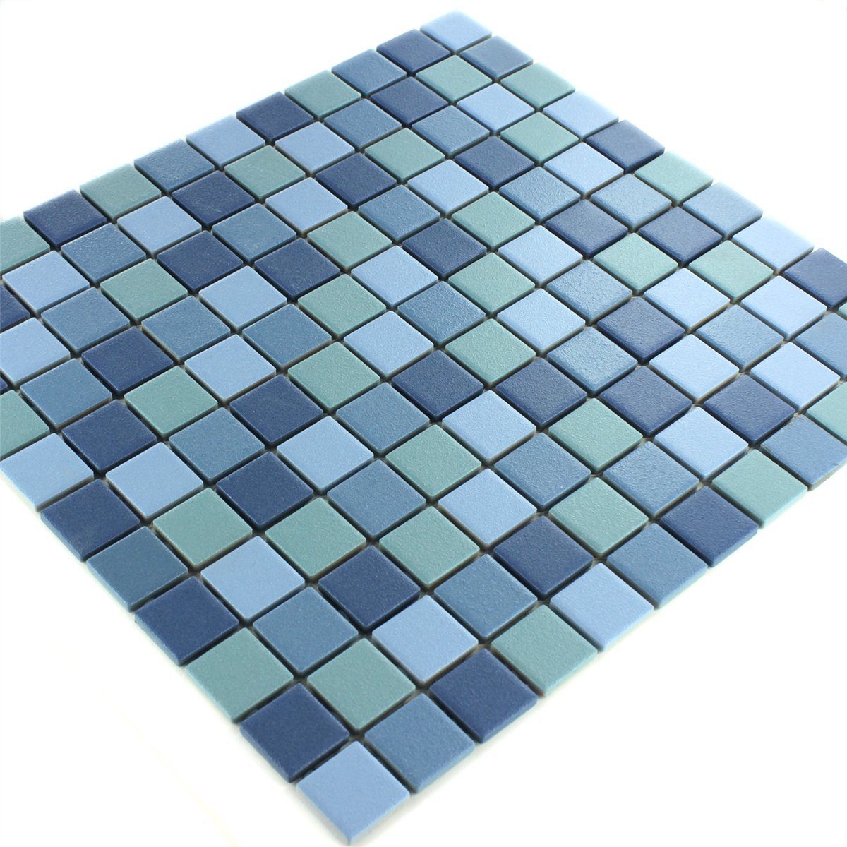 Mosafil Mosaikfliesen Keramik Mosaik Fliesen Lenadora Grün Blau Rutschhemmend, Keramik 32.600x30.000, grün-blau, Verlegefertig auf ein Netz geklebt - Frostsicher - Wasserfest -