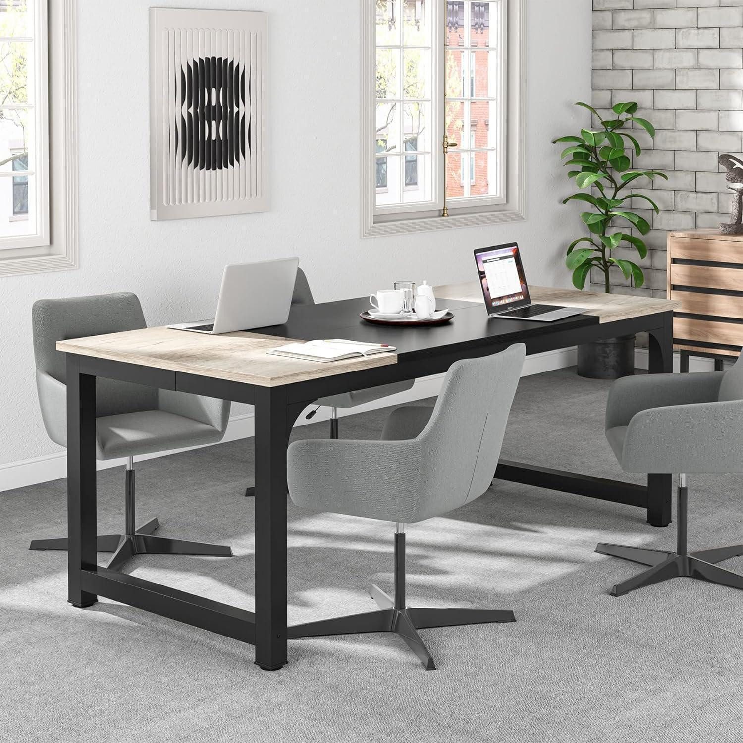 LuxusKollektion Computertisch Schreibtisch Computertisch PC Bürotisch 70.9 x 31.5 inch Grau