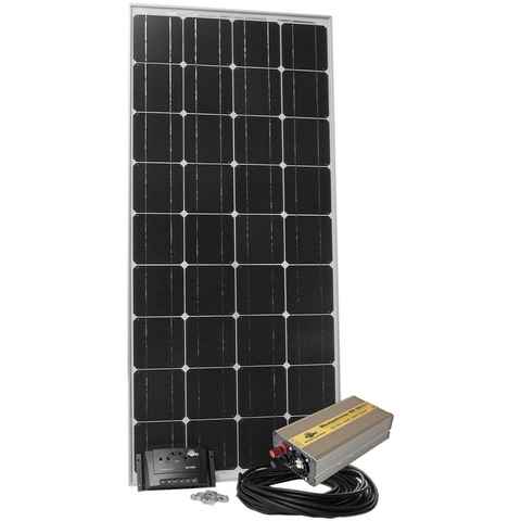 Sunset Solarmodul Stromset AS 180, 180 Watt, 230 V, 180 W, Monokristallin, (Set), für Gartenhaus oder Reisemobil, auch zum Laden von E-Bikes geeignet