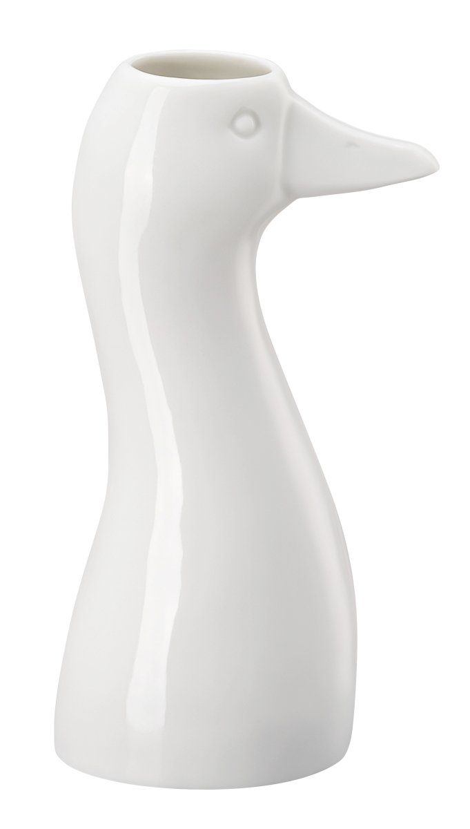 Hutschenreuther Dekofigur Gans-Vase Weiss Vase 14 cm, Vasen