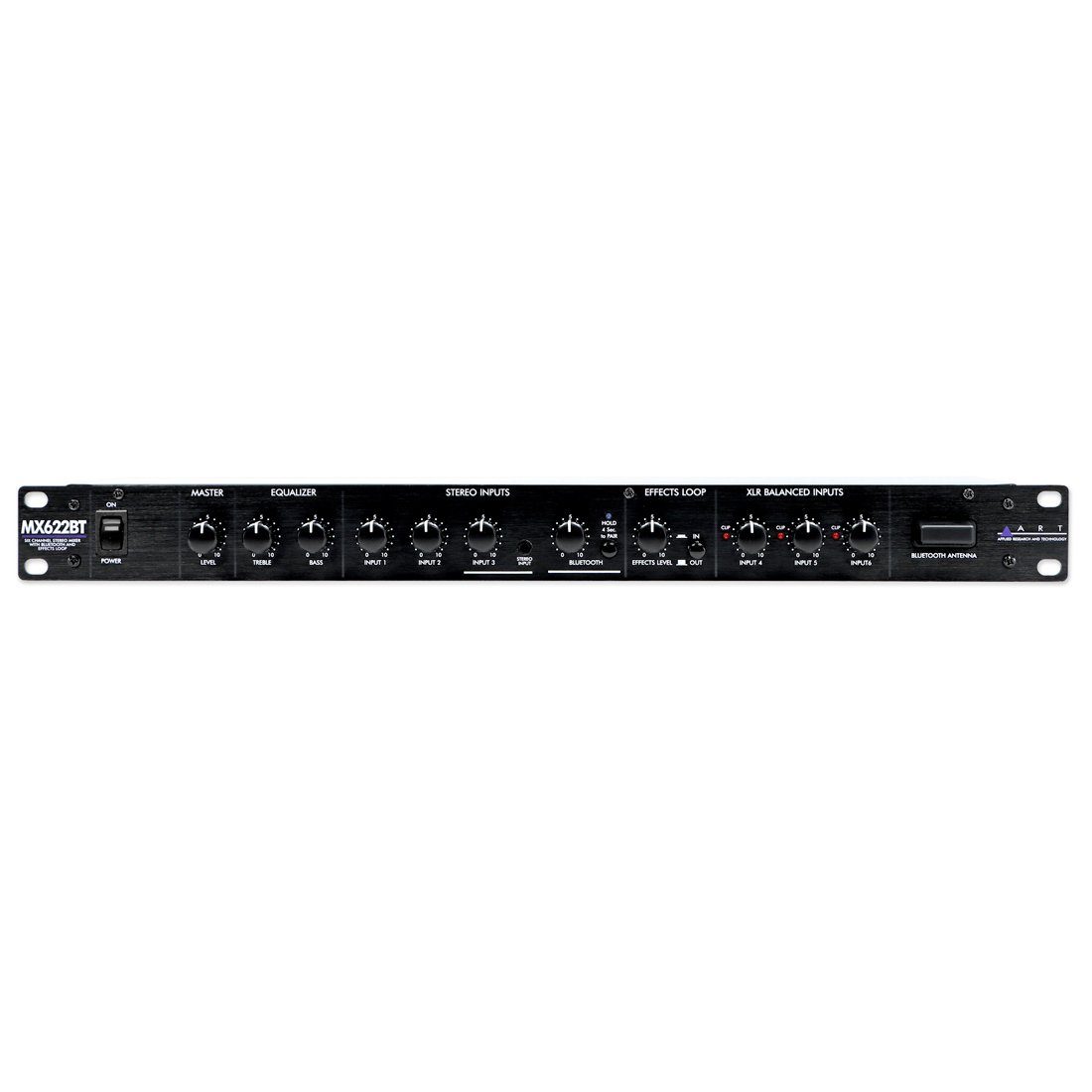 Art Audio Mischpult ART MX622BT 6-Kanal-Stereo-Mixer, (live, Studio, Mischer mit Kabel), Mischpult